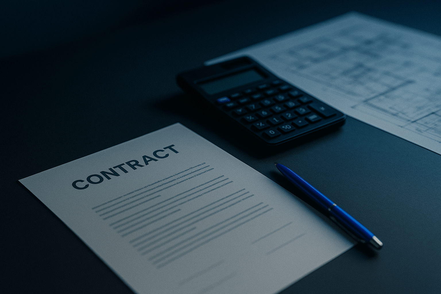 Documenti di finanziamento e pianificazione del progetto sulla scrivania